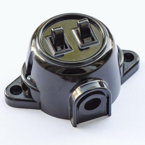 Interruttore da Incasso Doppio Supporto di Serie Inserto Interruttore, 10A/250V, IP20 Nero... - Foto 5 di 9
