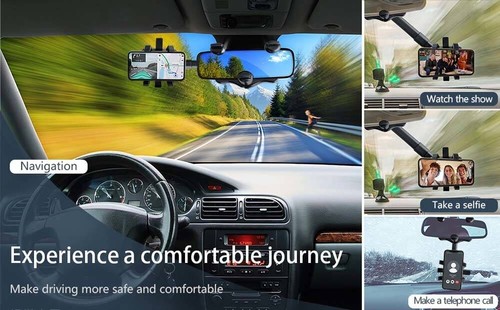 360° Mount Holder Car Dashboard Sun Visor Mirror Stand For Mobile Cell Phone GPS - Picture 10 of 12