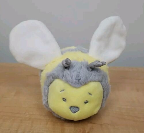 Juguete para bebé Baby Ganz peluche abejorro sonajero arrugado anudado amarillo gris 6" - Imagen 2 de 11
