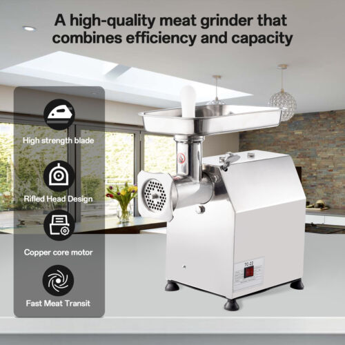 Commercial Electric Meat Grinder Heavy Duty Sausage Stuffer Mincer Slicer 1HP - Picture 3 of 8