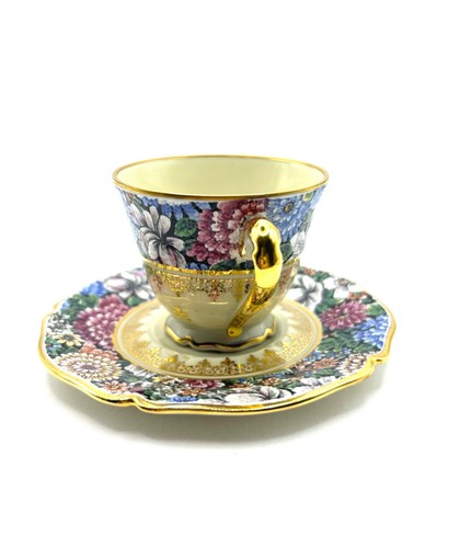 Limoges Tea cup & Saucer Gold Trim Porcelaine D'ART Decor EN Relief Depose - Picture 7 of 17