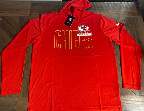 NWT 2021 Kansas City Chiefs Nike Performance Hoodie Dri-Fit Long Sleeve T-Shirt - Picture 2 of 4
