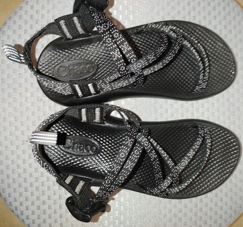 Chaco ZX2 Strappy Sandal Black White Hiking Sport Adjustable Women's Sz 3 - Picture 7 of 9