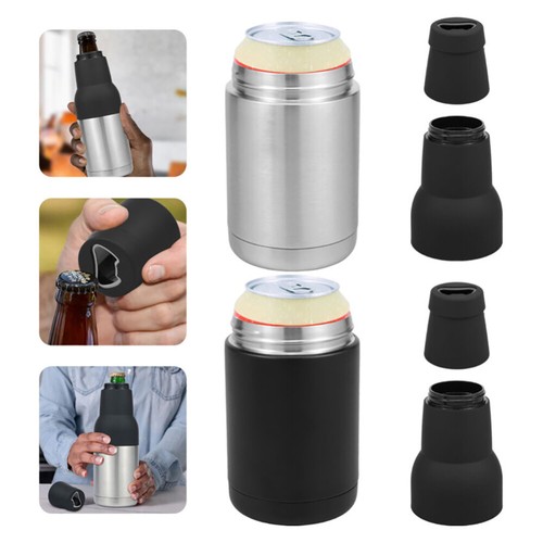 Beer Bottle Can Stubby Cooler w/Beer Opener Slim Can Cooler Beer Bottle Holder - Picture 2 of 31
