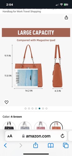 Tragetasche für Damen - Reißverschlusstaschen, Fächer, Schultertasche Handtasche - Bild 4 von 5