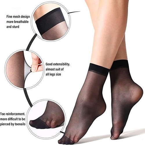 40× Women Nylon Elastic Short Socks Ankle Sheer Stockings Summer Cooling Sock US - Picture 7 of 15