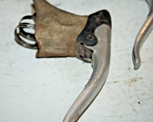 Dia-Compe Vintage Brake Lever Set 23.8-24.2mm Silver/Tan Touring Road US Shipper - Picture 2 of 20