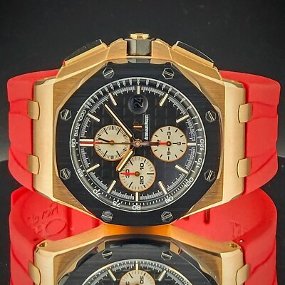 Bonus Red Strap! Audemars Piguet Royal Oak Offshore 26401RO Rose