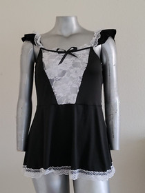 PLUS WOMEN'S LINGERIE BABYDOLL MAID NURSE COSTUME  DRESS Size 3XL