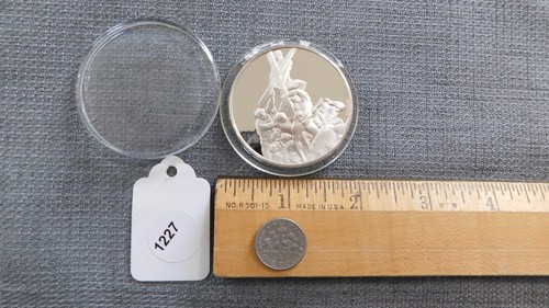 Vintage The Genius of Michelangelo Sterling Silver Medal Angels Cross #1227 - Picture 8 of 8