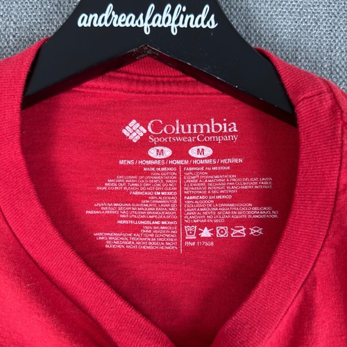 Columbia Shirt Mens M Red Not All Who Wander Are Lost Hiking Outdoor Mountain - Picture 3 of 10