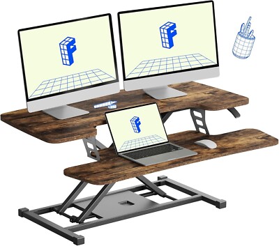 FLXISPOT 36'' Standing Desk Converter, Quick Sit Stand up Desktop Riser Height...