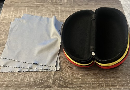 Sonnenbrillenetui tragbar Reise mittel rot, schwarz und gelb 3er Pack - Bild 3 von 3