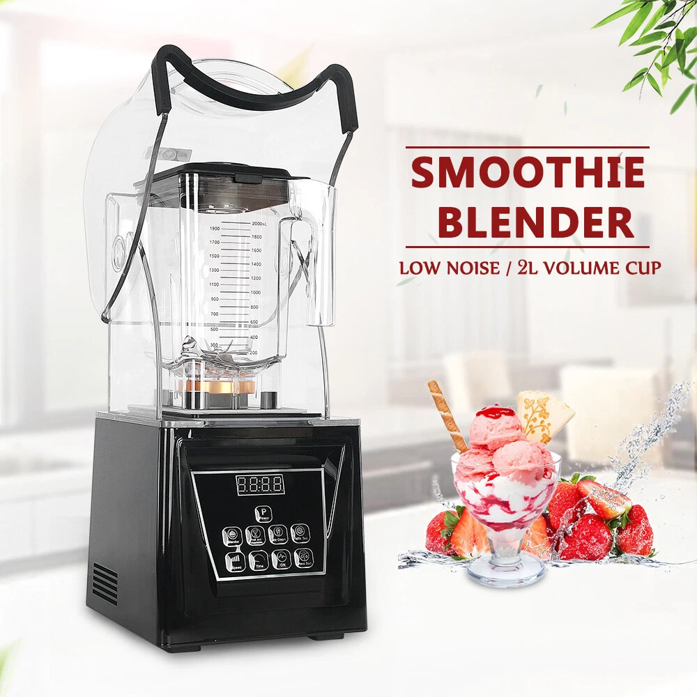 Electric Commercial Smoothie Blender 2L Food MixerSoundproof Cover 110-240V