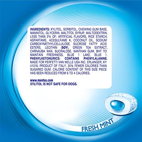 Mentos Pure Frisch Zuckerfrei Kaugummi mit Xylitol Frisch Minze 50 Stück Pac... - Bild 6 von 6