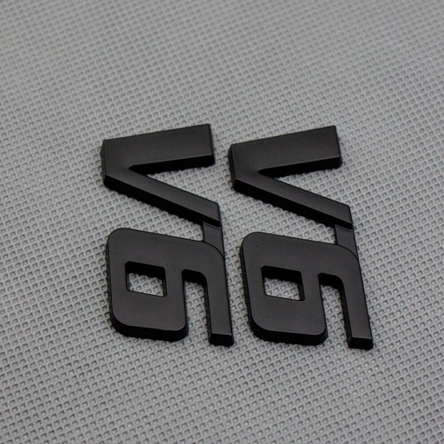 2x Metal Black V6 Rear Tailgate Trunk Emblem Decal 4WD Sport Turbo Badge Sticker - Picture 7 of 14