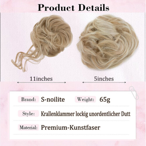 Claw Dutt Clip in Haarverlängerung Messy Bun Haarteil Kamm On Extensions Lockig - Bild 3 von 46