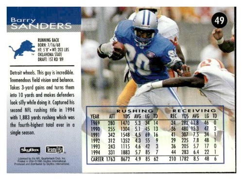 Barry Sanders List - Picture 145 of 255