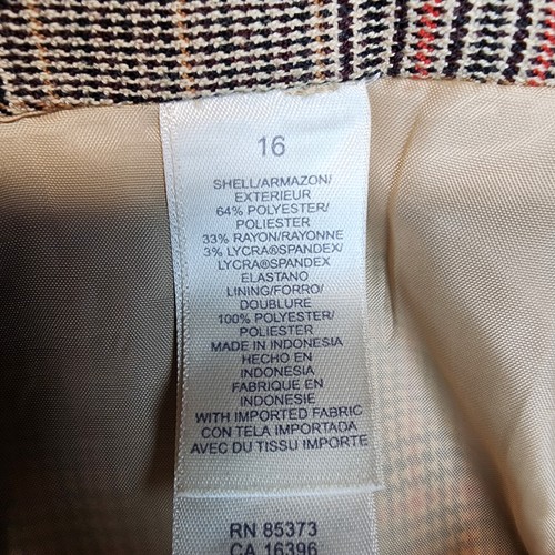 Vintage First Issue Liz Claiborne Skirt Womens Size 16 Brown Plaid Linen Maxi - Picture 11 of 12