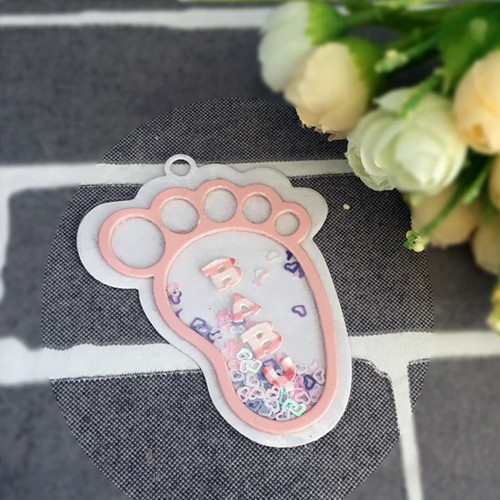 Baby Footprint Confetti Shaker Tag Cutting Dies – Toes Right Foot - Picture 3 of 3