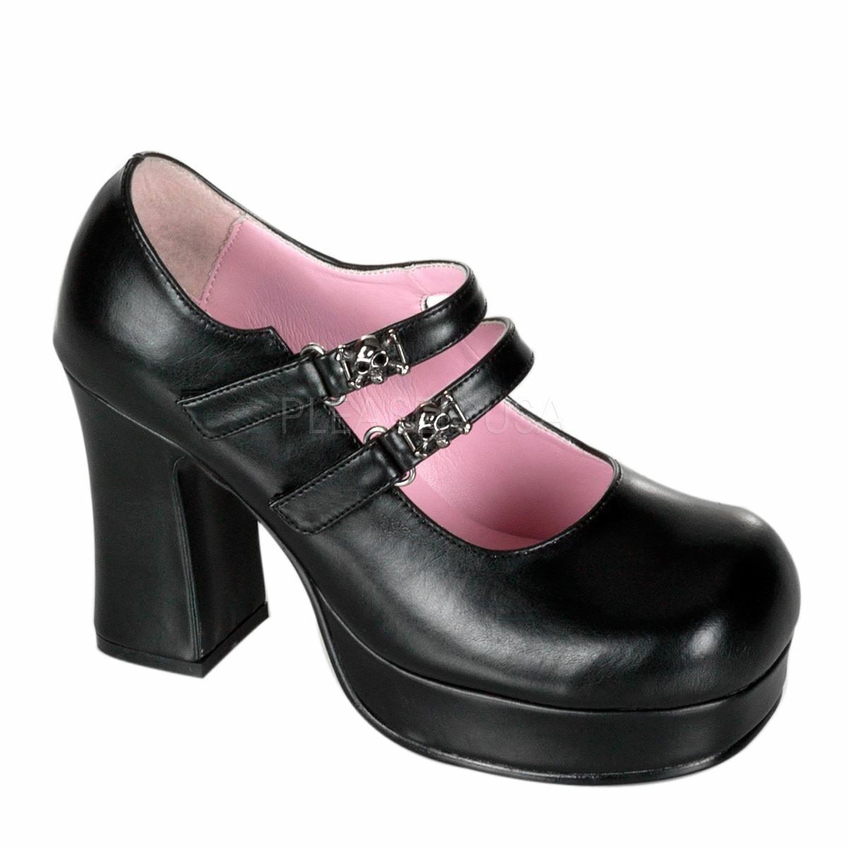 GOTHIKA-09 - 4 Heel Platform Double Hook N' N' N' Loop Strap Maryjane with Skull & Cr a0af11 GOTHIKA-09 - 4 Heel Platform Double Hook N' N' N' Loop Strap Maryjane with Skull & Cr a0af11