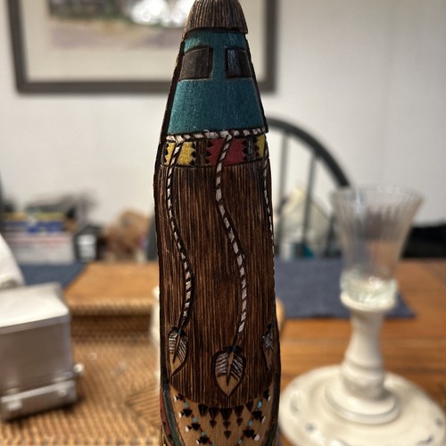 Navajo Carved Shalako Style Kachina Doll by Yazzie 14 Inch Beautiful Detail - Picture 6 of 14