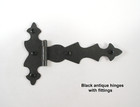 Hinges with fittings. Black galvanised finish Antique / Vintage style. 