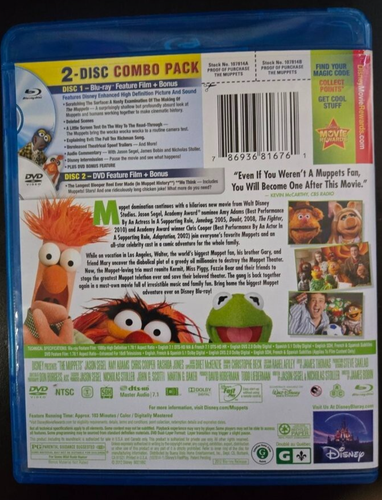 Disney Die Muppets (Blu-ray/DVD, 2012, 2-Disc Set) Jason Segel + Bonus Rated G - Bild 3 von 3