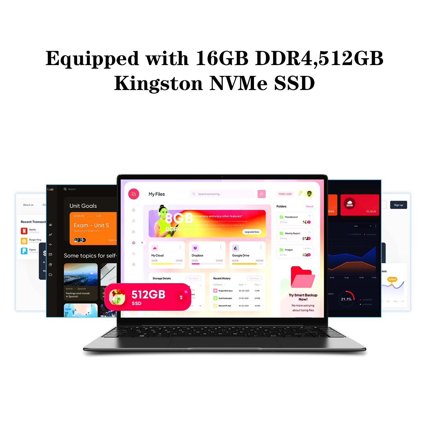 CHUWI CoreBook X Laptop Core i5 Light Gaming Business 16GB RAM 512GB SSD Win 11 - Picture 8 of 11