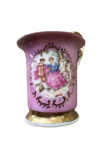 Tazza e piattino Demitasse rosa/viola rococò Giappone alveare corteggiamento vittoriano - Foto 3 di 14
