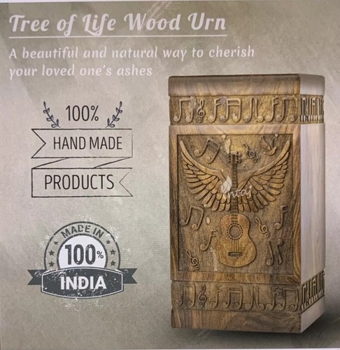 Rosewood Urn for Ashes Guitar Wings Wooden Urn for Human Ashes Handmade Wood Box - Picture 9 of 9