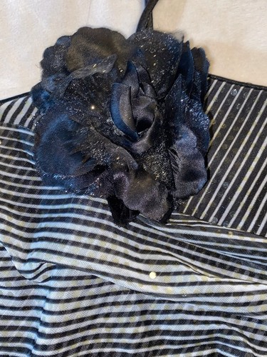 Black Silver Evening Bodice Holiday TOP XL Blouse W/Black Rose Brand Aspeed - Picture 4 of 8