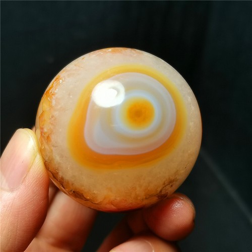 TOP 116G Natur Poliert Gibi Augen Achat Gebändert Achat Kristallkugel Heilung R112 - Bild 6 von 14