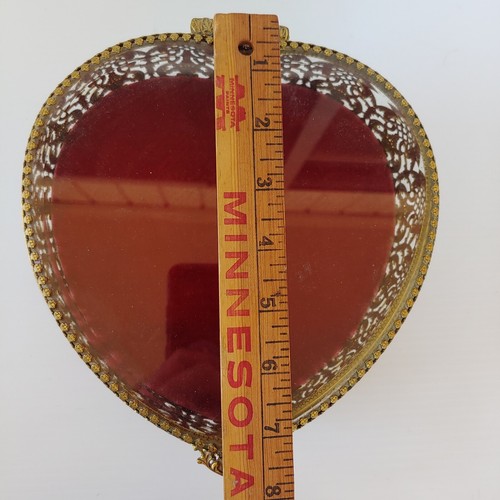 Hollywood Regency Filigree Jewelry Box Heart Shape Casket Gold Tone Large 7" VTG - Picture 18 of 19