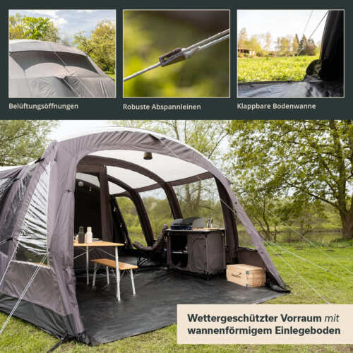 Skandika Timola 6 Air Sleeper Protect XL Luftzelt 6 Personen 765×380cm Neu - Bild 5 von 9