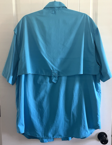 Reel Legends Mens Fishing Shirt Sz XL Logo Pockets Vents Blue Casual Comfort - Picture 2 of 9