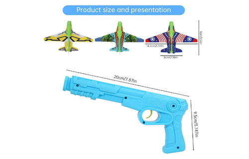 Airplane Launcher Gun Toy Flying Airplanes Foam Glider Planes Children Fun 12 Pc - Picture 7 of 8