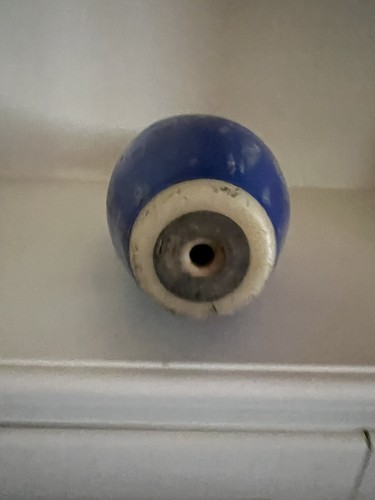 Vintage Full Size ABC Wood Bowling Pin worn original - BLUE in color Rare - Bild 2 von 3