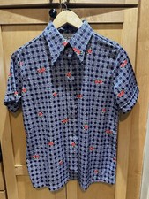 Vintage Sears "The Shirt" Blouse button up size 16 Red Rose NOS With Tags