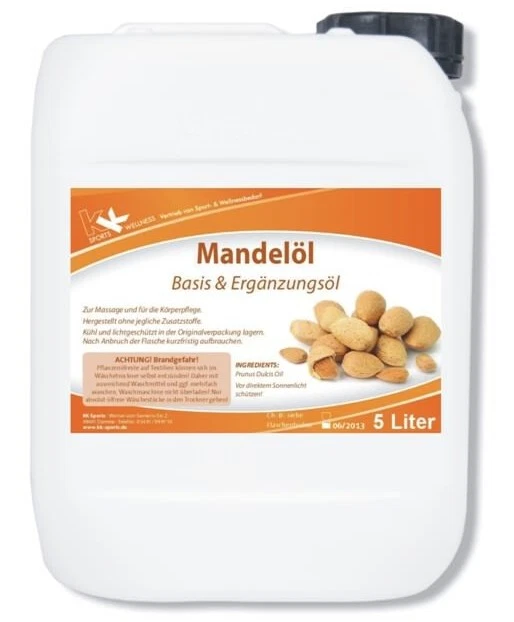 KK HYGIENE Mandelöl 5 Liter Massageöl Entspannung Wellness raffiniert Massage Mandel Öl KK