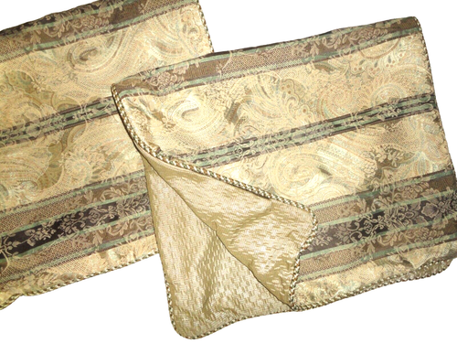 CROSCILL STRICKLAND SEA-FOAM GREEN PAISLEY DAMAS(2) KING PILLOW SHAMS 21 X 37 - Picture 4 of 5