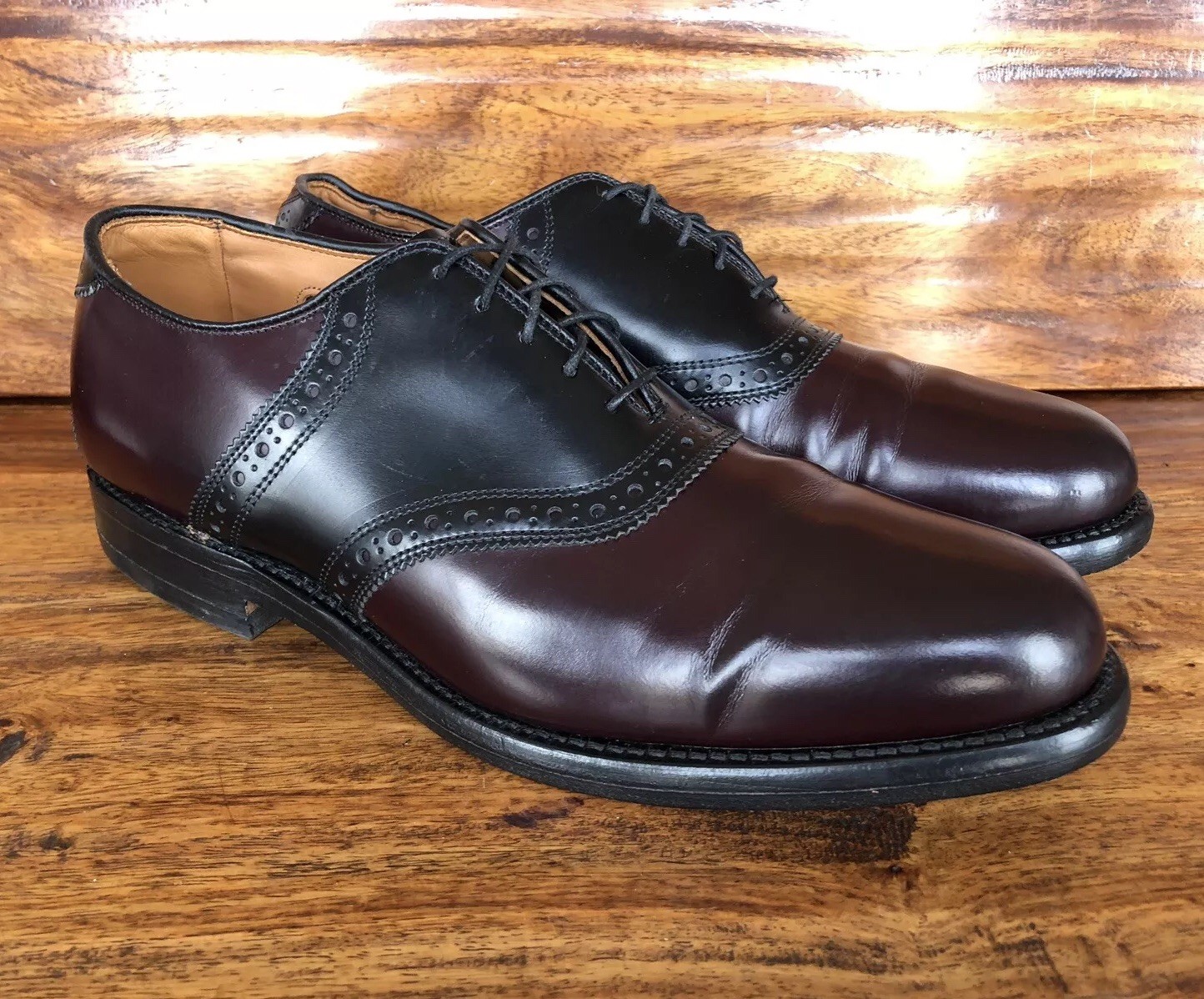 Uomo Allen Edmonds “Shelton” Dress Saddle scarpe Burgundy nero Leather 9 D vendita outlet online Uomo Allen Edmonds “Shelton” Dress Dress Dress Saddle scarpe Burgundy nero Leather 9 D fornire un prodotto di qualità