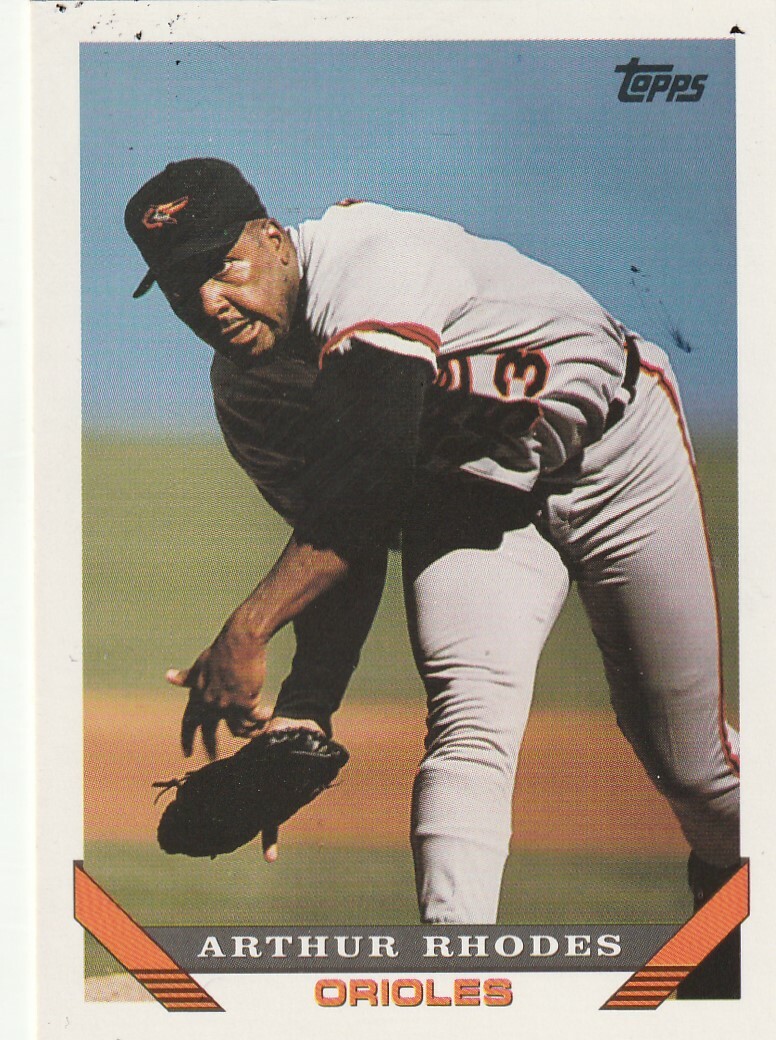FREE SHIPPING-MINT-1993 Topps #554 Arthur Rhodes Baltimore Orioles +BONUS CARDS