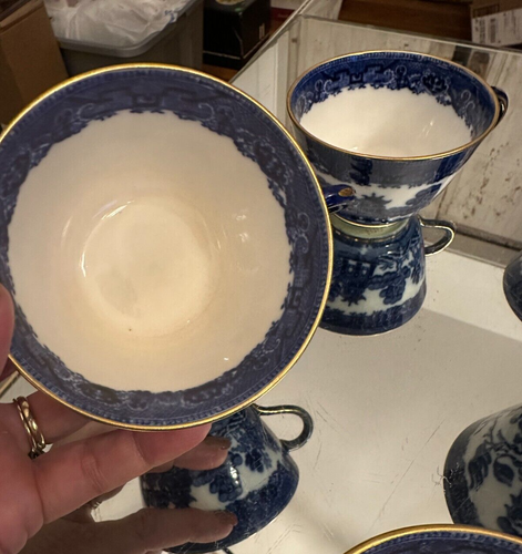 Minton Cups Blue Willow 3.5" Diameter Set of 10 As Is Antique - Picture 6 of 20