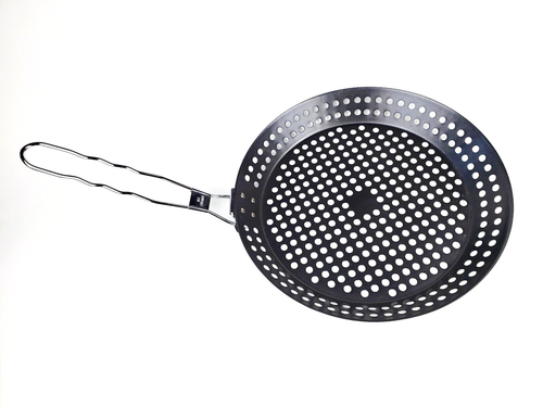 Nonstick 12" Grilling Skillet Folding Stainless Handle BBQ Outdoor Camping - Picture 2 of 11