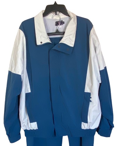 Vintage PGA Tour Full Zip Windbreaker Jacket w/Pants Men's XL Blue/Cream - Picture 3 of 14