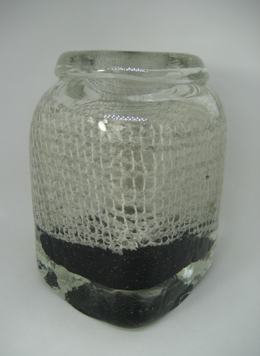 Vintage Scandinavie Art Design Vase en Verre Avec Signature De 1989