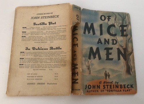 Of Mice and Men John Steinbeck First Edition 1937 Book Club ORIGINAL DUST JACKET - Picture 10 of 12