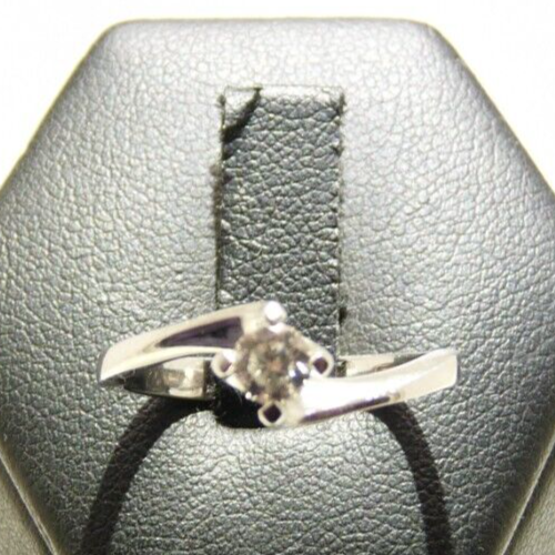ANELLO SOLITARIO USATO CON DIAMANTE NATURALE 0,23 ct ORO MASSICCIO 18K BRILLANTE - Foto 9 di 11
