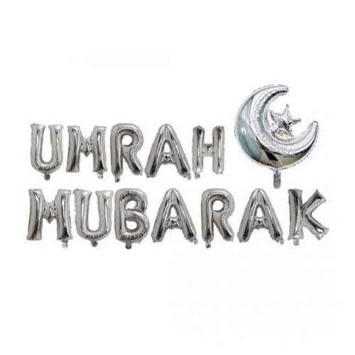 New Bumper Umrah Mubarak Pack 2 Banners Bunting Balloons Decorate And Celebrate - Picture 12 of 18